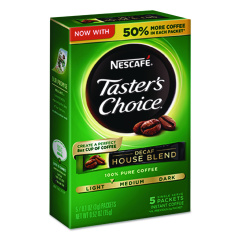 Nescaf Taster's Choice Decaf House Blend Instant Coffee, 0.1oz Stick, 5/Box, 12 Bx/Ctn (86073)