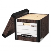 Bankers Box R-KIVE Heavy-Duty Storage Boxes, Letter/Legal Files, 12.75" x 16.5" x 10.38", Woodgrain, 4/Carton (0072506)