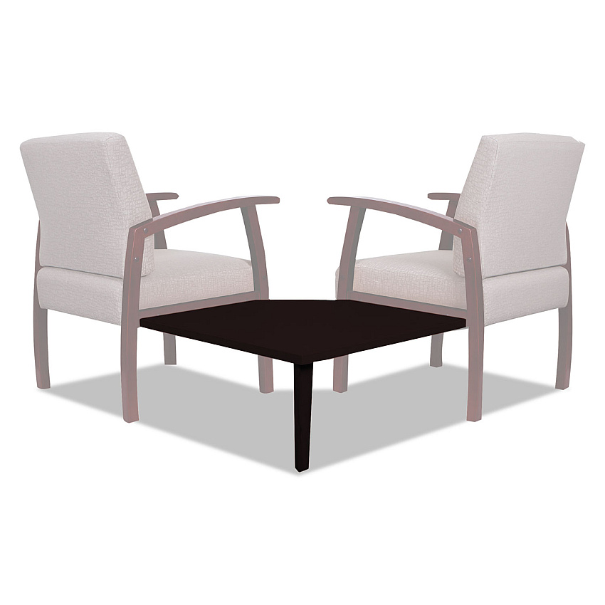 Alera Reception Lounge 700 Series Gang Table, Corner, 27.5w x 27.5d x 13.13h, Mahogany (ALERL7628M)