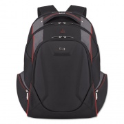 Solo Launch Laptop Backpack, Fits Devices Up to 17.3", Polyester, 12.5 x 8 x 19.5, Black/Gray/Red (ACV7114)