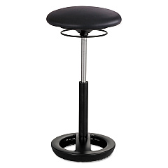 Safco Twixt Extended-Height Ergonomic Chair, Supports Up to 250 lb, 22" to 32" Seat Height, Black Seat, Black Base (SAF3001BV)