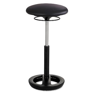 Safco Twixt Extended-Height Ergonomic Chair, Supports Up to 250 lb, 22" to 32" Seat Height, Black Seat, Black Base (SAF3001BV)