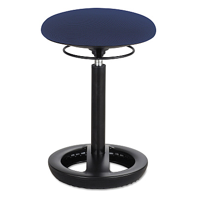 Safco Twixt Desk Height Ergonomic Stool, Supports Up to 250 lb, 22.5" Seat Height, Blue Seat, Black Base (SAF3000BU)