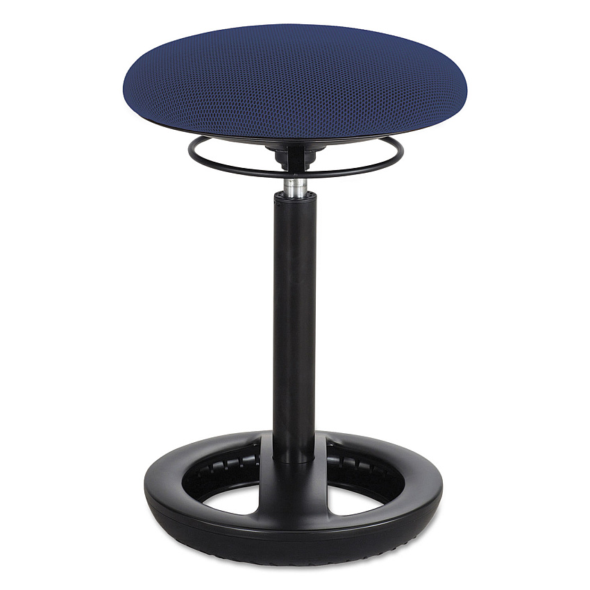 Safco Twixt Desk Height Ergonomic Stool, Supports Up to 250 lb, 22.5" Seat Height, Blue Seat, Black Base (SAF3000BU)