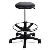 Safco Extended-Height Lab Stool, Backless, Supports Up to 250 lb, 22" to 32" Seat Height, Black (SAF3436BL)