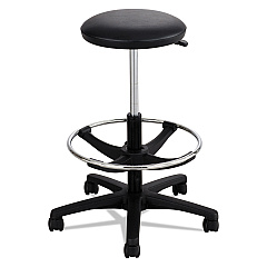 Safco Extended-Height Lab Stool, Backless, Supports Up to 250 lb, 22" to 32" Seat Height, Black (SAF3436BL)