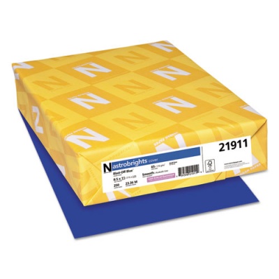 Astrobrights Color Cardstock, 65 lb Cover Weight, 8.5 x 11, Blast-Off Blue, 250/Pack (21911)