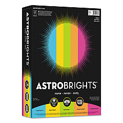 Astrobrights Color Paper -"Bright" Assortment, 24 lb Bond Weight, 8.5 x 11, Assorted Bright Colors, 500/Ream (WAU99608)