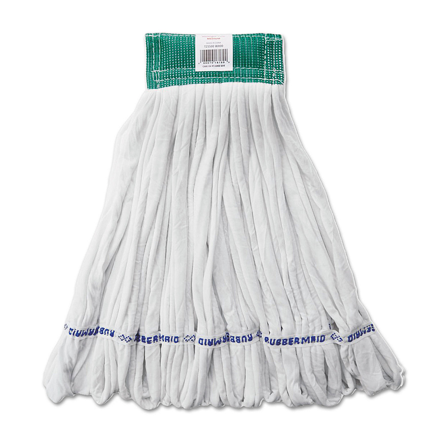 Rubbermaid Commercial Rough Floor Mop Head, Medium, Cotton/Synthetic, White, 12/Carton (RCPT255)