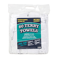 Terry Towel Pack Of 60 White Cotton 14x17, Case Of 300 (N030-TT60)