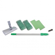 Unger SpeedClean Window Cleaning Kit, Aluminum, 72" Extension Pole, 8" Pad Holder, Silver/Green (WNK01)