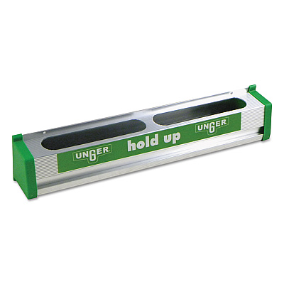 Unger Hold Up Aluminum Tool Rack, 18w x 3.5d x 3.5h, Aluminum/Green (UNGHU45)