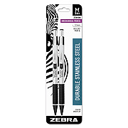 Zebra M-301 Mechanical Pencil, 0.5 mm, HB (#2), Black Lead, Silver/Black Barrel, 2/Pack (ZEB54012)