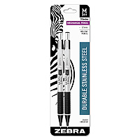 Zebra M-301 Mechanical Pencil, 0.5 mm, HB (#2), Black Lead, Silver/Black Barrel, 2/Pack (ZEB54012)