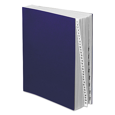 Pendaflex Expanding Desk File, 42 Dividers, Month/Date Index, Letter Size, Dark Blue Cover (PFXDDF5OX)