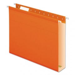 Pendaflex Extra Capacity Reinforced Hanging File Folders with Box Bottom, 2" Capacity, Letter Size, 1/5-Cut Tabs, Orange, 25/Box (4152X2ORA)