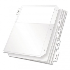 Cardinal Poly Ring Binder Pockets, 8.5 x 11, Clear, 5/Pack (84010)