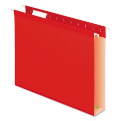 Pendaflex Extra Capacity Reinforced Hanging File Folders with Box Bottom, 2" Capacity, Letter Size, 1/5-Cut Tabs, Red, 25/Box (4152X2RED)