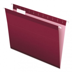 Pendaflex Colored Reinforced Hanging Folders, Letter Size, 1/5-Cut Tabs, Burgundy, 25/Box (415215BUR)