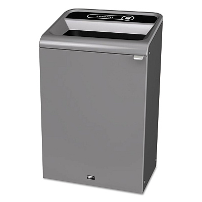 Rubbermaid Commercial Configure Indoor Recycling Waste Receptacle, 33 gal, Metal, Gray (RCP1961628)