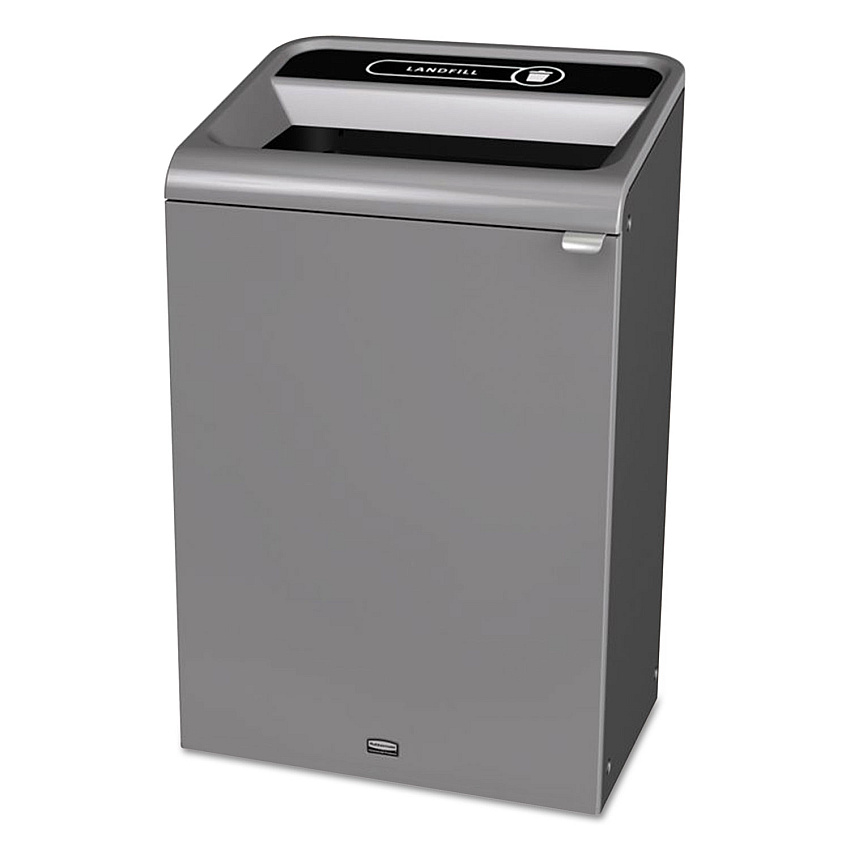 Rubbermaid Commercial Configure Indoor Recycling Waste Receptacle, 33 gal, Metal, Gray (RCP1961628)
