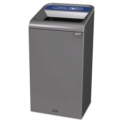 Rubbermaid Commercial Configure Indoor Recycling Waste Receptacle, Mixed Recycling, 23 gal, Metal, Gray (1961622)