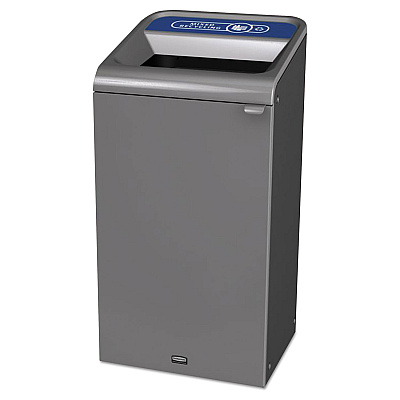 Rubbermaid Commercial Configure Indoor Recycling Waste Receptacle, Mixed Recycling, 23 gal, Metal, Gray (RCP1961622)