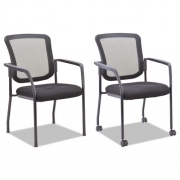 Alera Mesh Guest Stacking Chair, 26" x 25.6" x 36.2", Black Seat, Black Back, Black Base (EL4314)