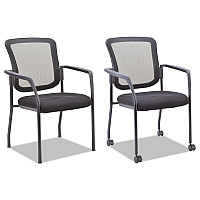 Alera Elusion Series Mesh Back Stacking Guest Chair, 26" x 25.6" x 36.2", Black Seat, Black Back, Black Base (ALEEL4314)