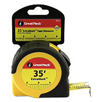 Great Neck ExtraMark Tape Measure, 1" x 35 ft, Steel, Orange/Black (GNS95010)