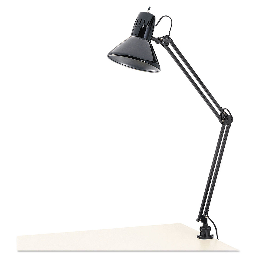 Alera Architect Lamp, Adjustable, Clamp-on, 6.75w x 20d x 28h, Black (ALELMP702B)