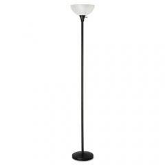 Alera Floor Lamp, 71" High, Translucent Plastic Shade, 11.25w x 11.25d x 71h, Matte Black (LMPF72B)