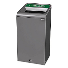 Rubbermaid Commercial Configure Indoor Recycling Waste Receptacle, Organic Waste, 23 gal, Metal, Gray (RCP1961627)