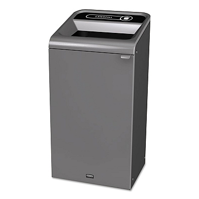 Rubbermaid Commercial Configure Indoor Recycling Waste Receptacle, Landfill, 23 gal, Metal, Gray (RCP1961621)
