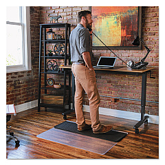 ES Robbins Sit or Stand Mat for Carpet or Hard Floors, 45 x 53, Clear/Black (ESR184603)