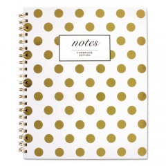 Cambridge Gold Dots Hardcover Notebook, 1-Subject, Wide/Legal Rule, White/Gold Cover, (80) 11 x 8.88 Sheets (59014)