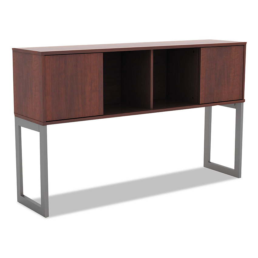 Alera Open Office Desk Series Hutch, 59w x 15d x 36.38h, Medium Cherry (ALELSHH60MC)