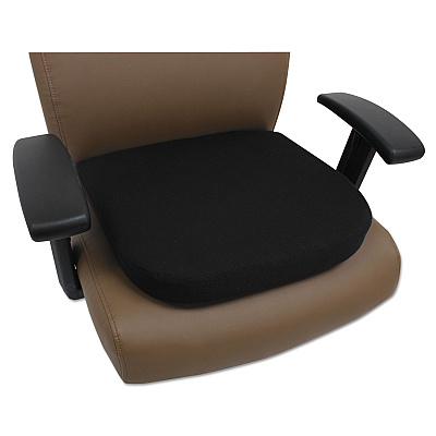 Alera Cooling Gel Memory Foam Seat Cushion, Fabric Cover with Non-Slip Under-Cushion Surface, 16.5 x 15.75 x 2.75, Black (ALECGC511)