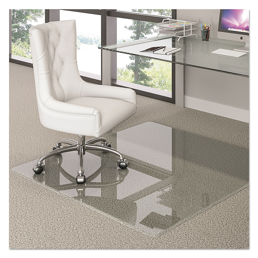 deflecto Premium Glass All Day Use Chair Mat - All Floor Types, 36 x 46, Rectangular, Clear (DEFCMG70433646)