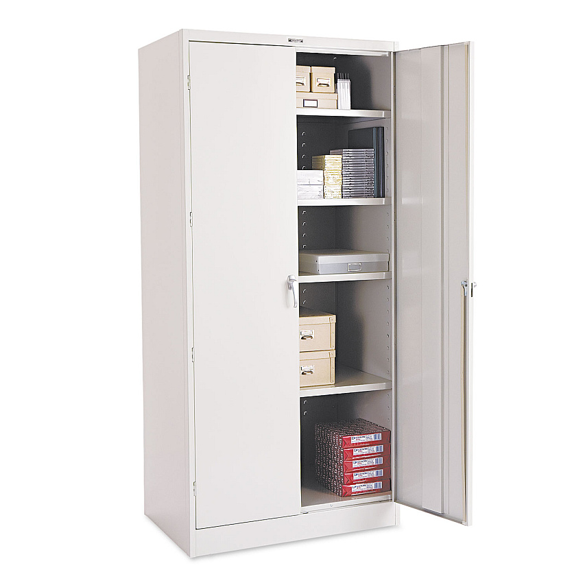 Tennsco 78" High Deluxe Cabinet, 36w x 24d x 78h, Light Gray (TNN2470LGY)