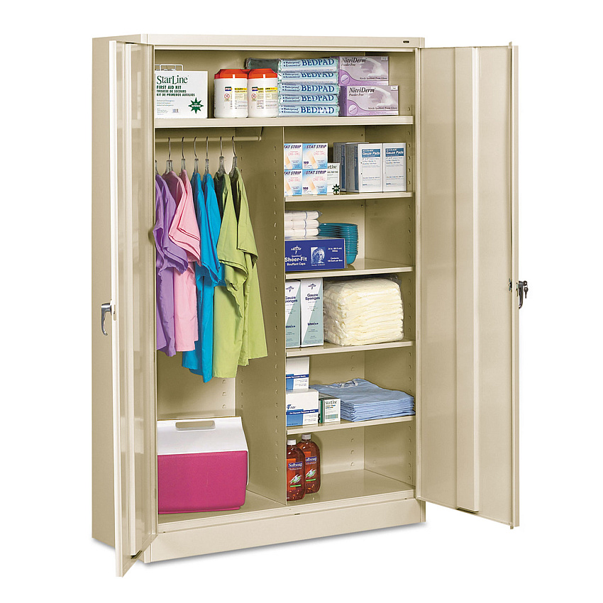 Tennsco Jumbo Combination Steel Storage Cabinet, 48w x 24d x 78h, Putty (TNNJ2478SUCPY)