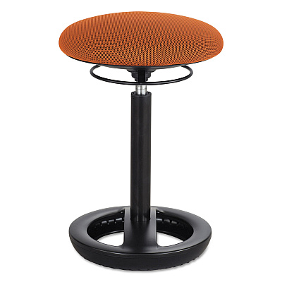 Safco Twixt Desk Height Ergonomic Stool, Supports Up to 250 lb, 22.5" Seat Height, Orange Seat, Black Base (SAF3000OR)