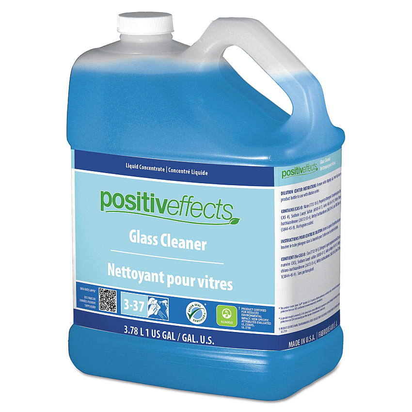 PositivEffects Glass Cleaner, Unscented, 1 gal Bottle, 4/Carton (PGC91113)