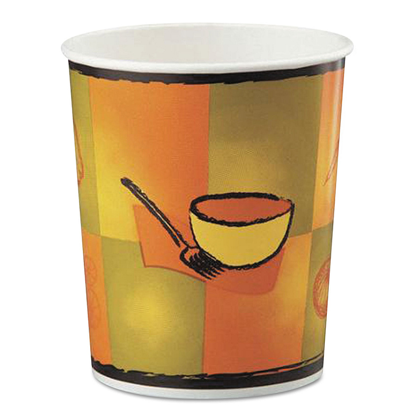 Chinet Streetside Squat Paper Food Container, Streetside Design, 16 oz, 25/Bag, 20 Bags/Carton (HUH70316C)