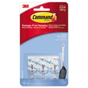 Command Clear Hooks and Strips, Plastic/Wire, Small, 3 Hooks and 4 Strips/Pack (17067CLRES)