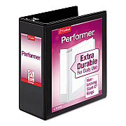 Cardinal Performer ClearVue Slant-D Ring Binder, 3 Rings, 4" Capacity, 11 x 8.5, Black (CRD17811)