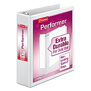 Cardinal Performer ClearVue Slant-D Ring Binder, 3 Rings, 2" Capacity, 11 x 8.5, White (CRD17500)