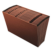 Earthwise by Pendaflex Recycled Indexed Expanding File, 21 Sections, 1/21-Cut Tabs, Legal Size, Red Fiber (PFXER19A)