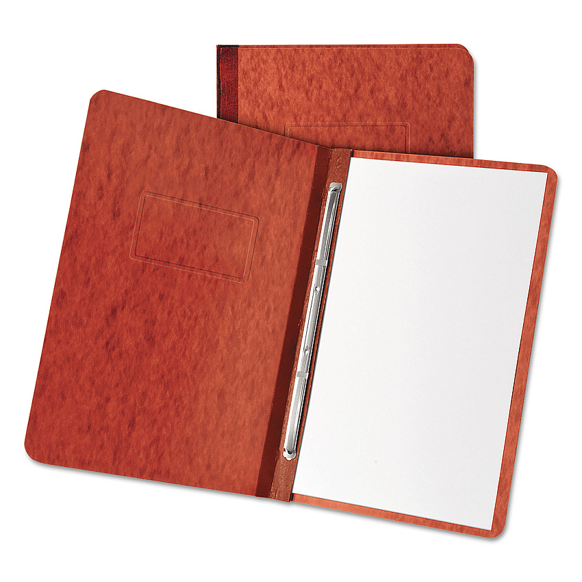 Oxford Heavyweight PressGuard and Pressboard Report Cover w/Reinforced Side Hinge, 2-Prong Metal Fastener, 3" Cap, 8.5 x 11, Red (OXF12934)