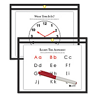 C-Line Reusable Dry Erase Pockets, 12 x 9, Black (CLI40711)